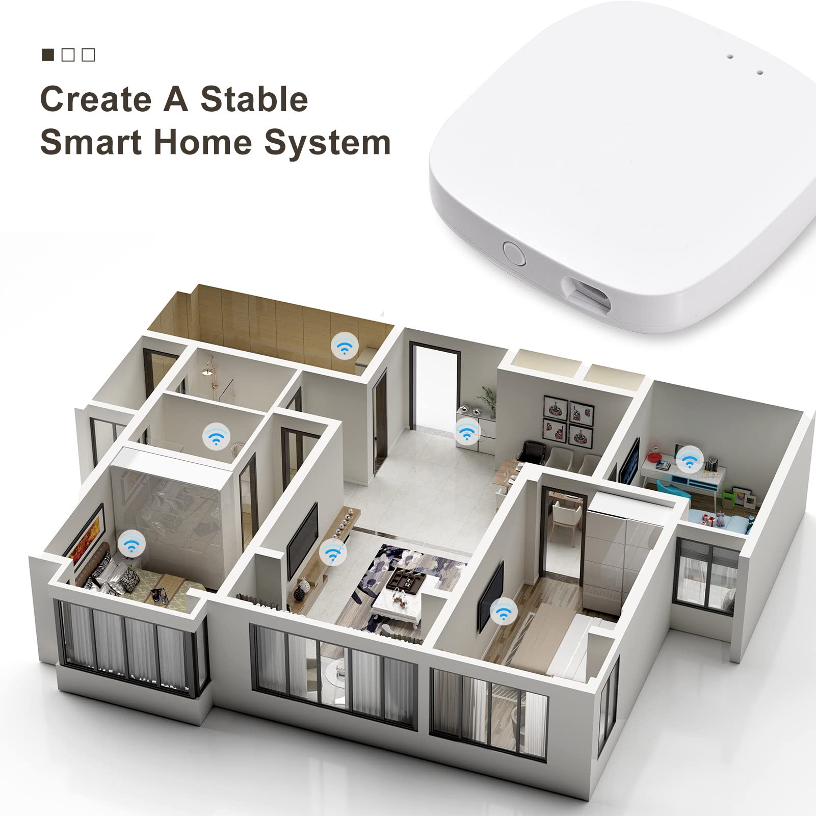 COMETX Zigbee Passerelle 3.0 sans fil Smart Home Bridge Support SmartLife Tuya App Télécommande WiFi Protocole Fonctionne avec la maison