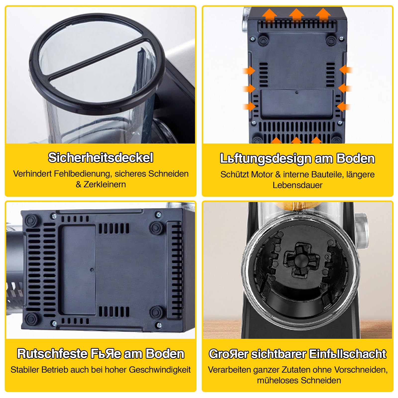 Gemüseschneider Elektrisch, Elektrische Käsereibe mit 7 Edelstahlklingen, 300W Reibe für Obst und Gemüse, zum Schneiden, Raspeln und Zerkleinern von Gemüse, für Gemüse, Obst, Nüsse & Käs