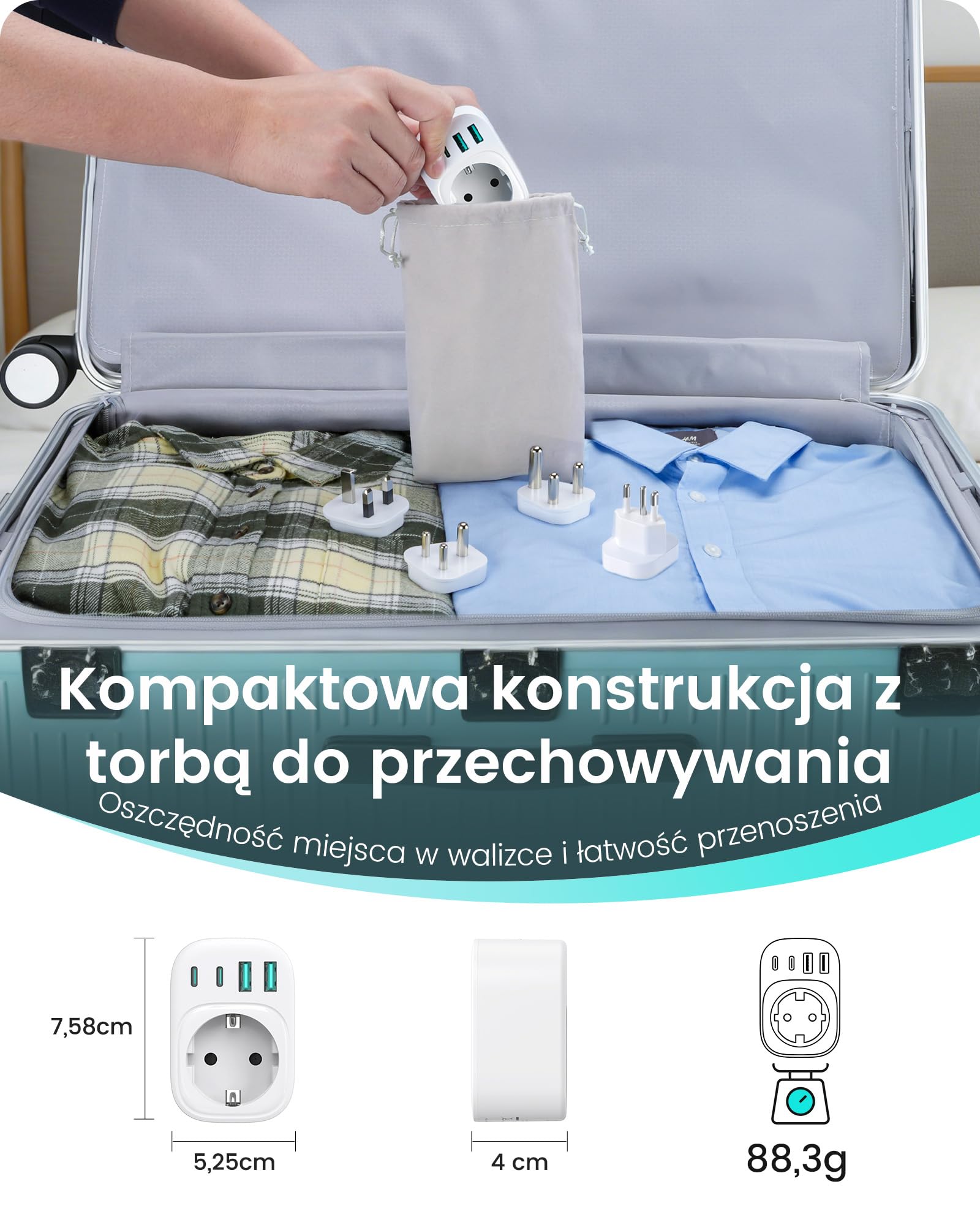 LENCENT Uniwersalny adapter podróżny typu D, G, M, N | adapter podróżny do Anglii, Indii, Sri Lanki, Brazylii, Republiki Południowej Afryki, Hongkongu, Malezji