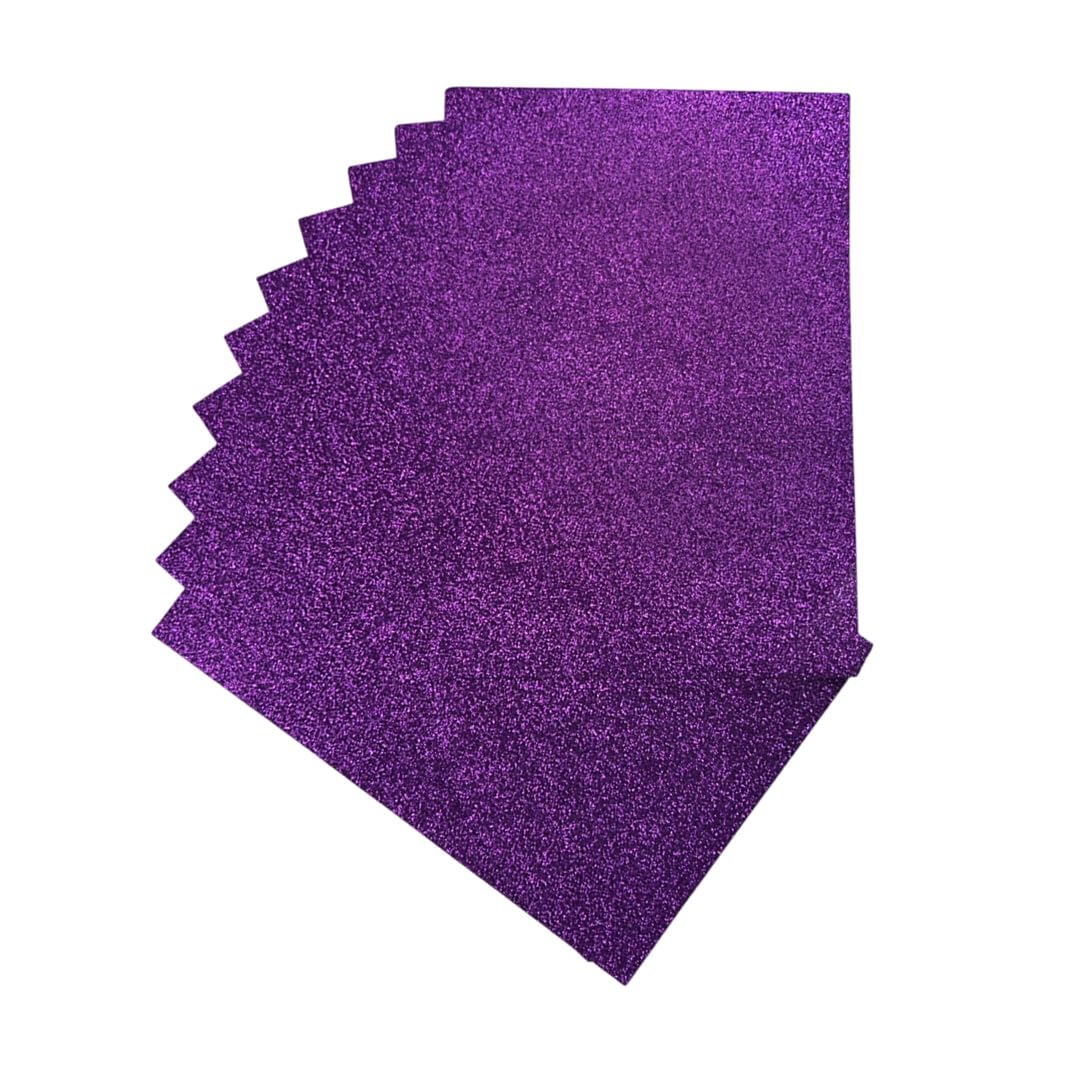 Pack of 10 A4 Purple Glitter EVA Foam Sheets โ image 1