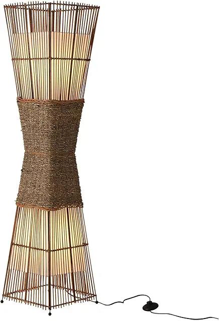 SKOV Bamboo Floor Lamp - Natural Rattan Golvlampa for Living Room