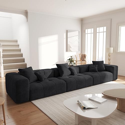 Miniatura 20 de JACH - Sofás seccional modular en forma de V para sala de estar, sofá nube moderno, sofá modular moderno de mediados de siglo, sofá cama acogedor