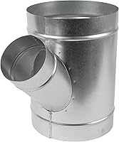 HVAC OV 45° 8x8x4 Inch Wye Shape Galvanized Steel Duct Splitter - 3-Way Metal HVAC Vent Fitting for Spiral Ducts & Dryers