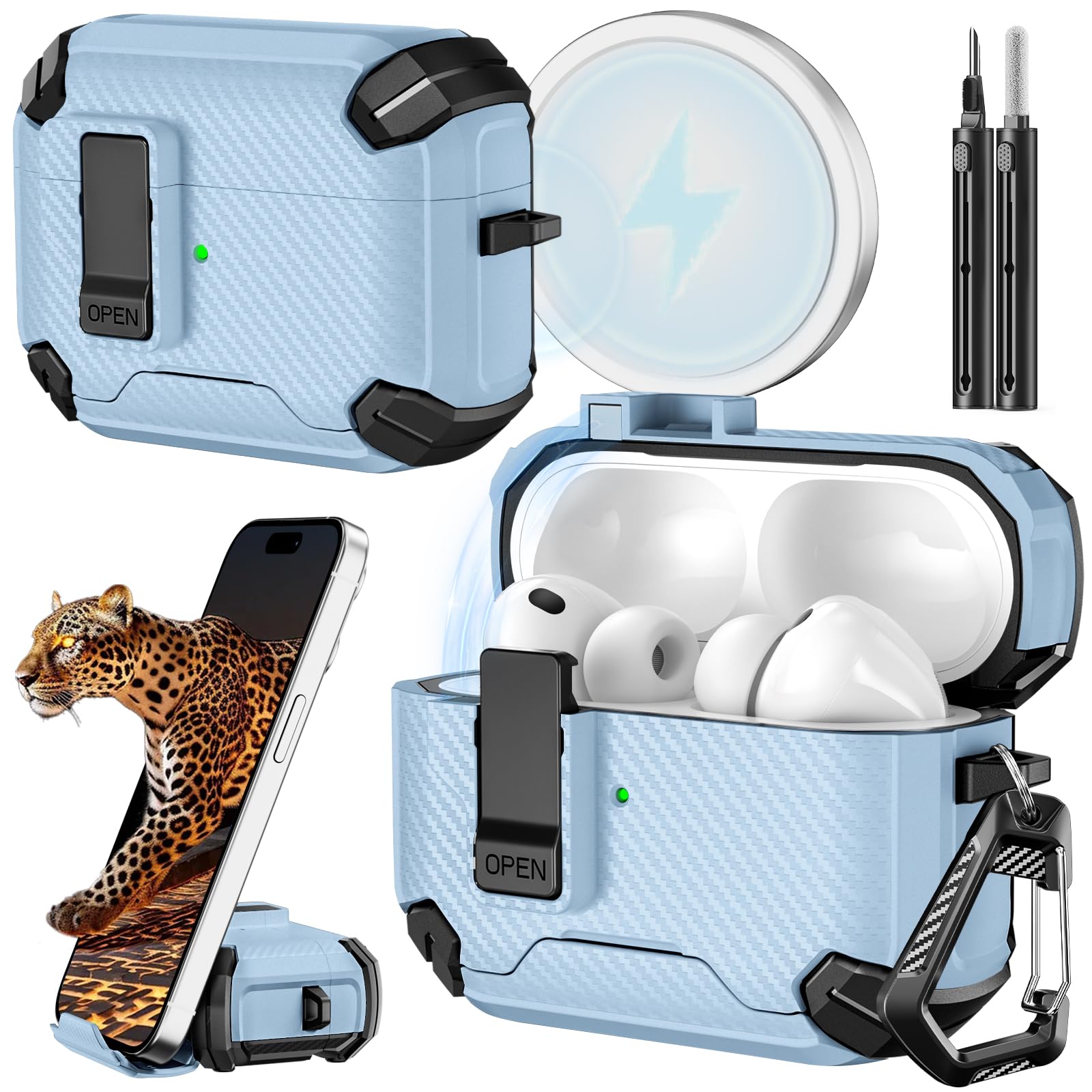 Inesore for AirPods Hülle with Phone Stand Design (2025)