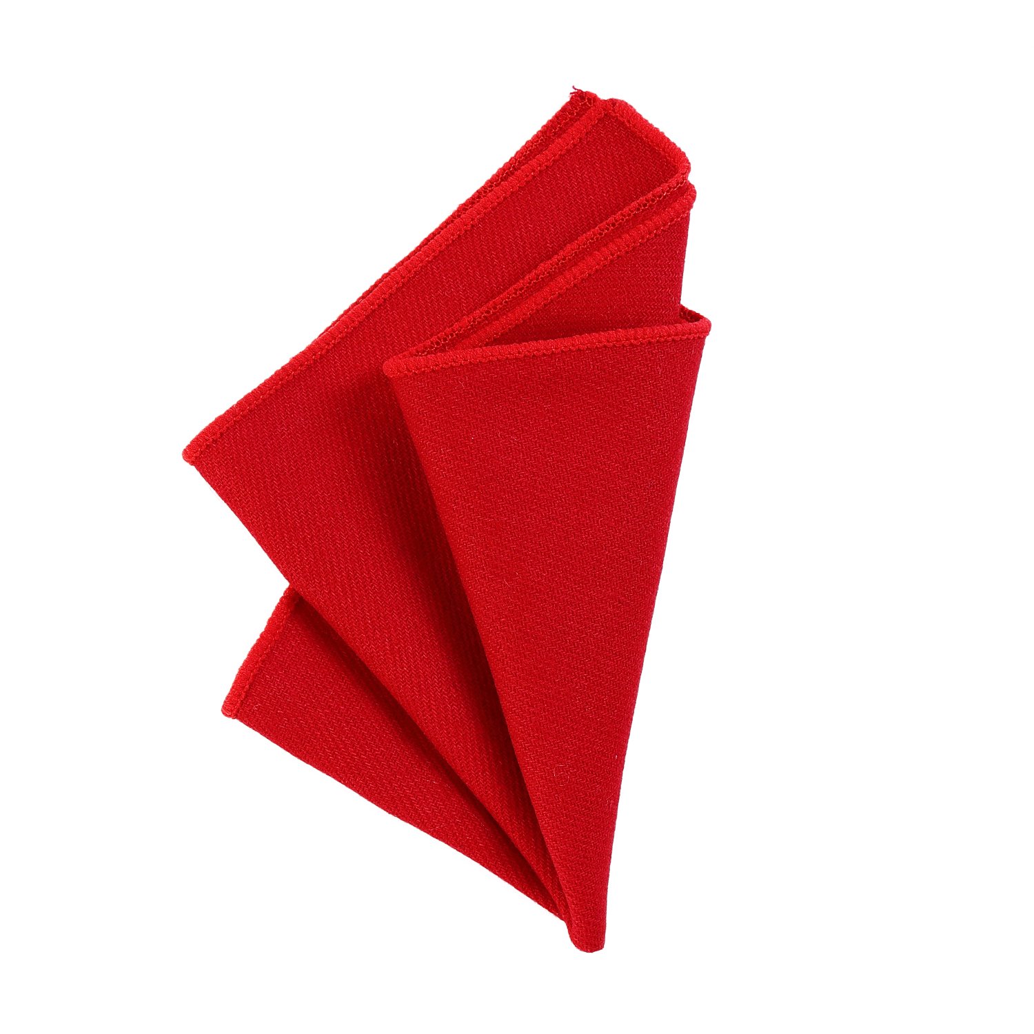 Dondon Men's Red ' Pocket Handkerchief 23 X 23 Cm Self-Folding Cotton Tweed Style Monochrome
