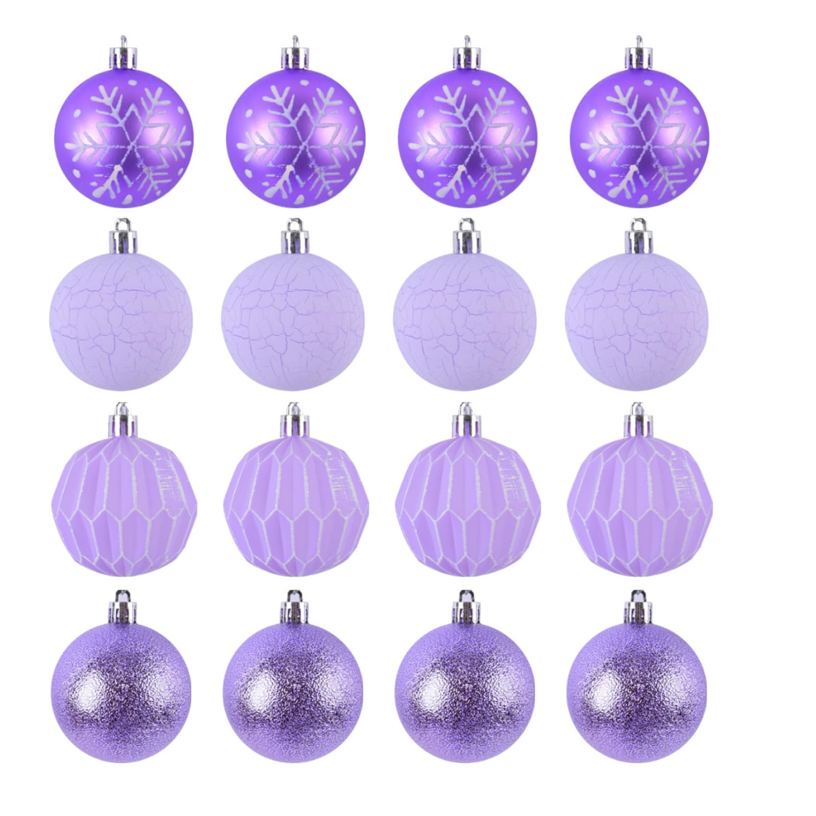 TFAOYS 16Pcs Painted Christmas Baubles Ornament Set Bright Christmas Sphere Decorations for Tree Window Wall Hangings Ornament Sphere