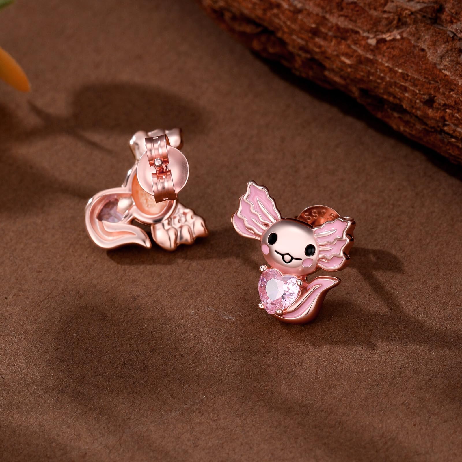 Axolotl Ohrring 925 Sterling Silber Süße Tier Ohrringe Hypoallergen Rosa/Blau Axolotl Ohrstecker Axolotl Schmuck Geschenke für Frauen Teen Mädchen