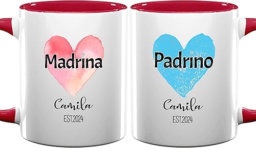 Miniatura 8 de Padrinos De Bautizo Propuesta Set 2 Tazas Café 11Oz, Quieres Ser Mis Padrinos De Bautizo, Quieres Ser Mi Madrina est 2024, Recuerdos De Bautizo Para