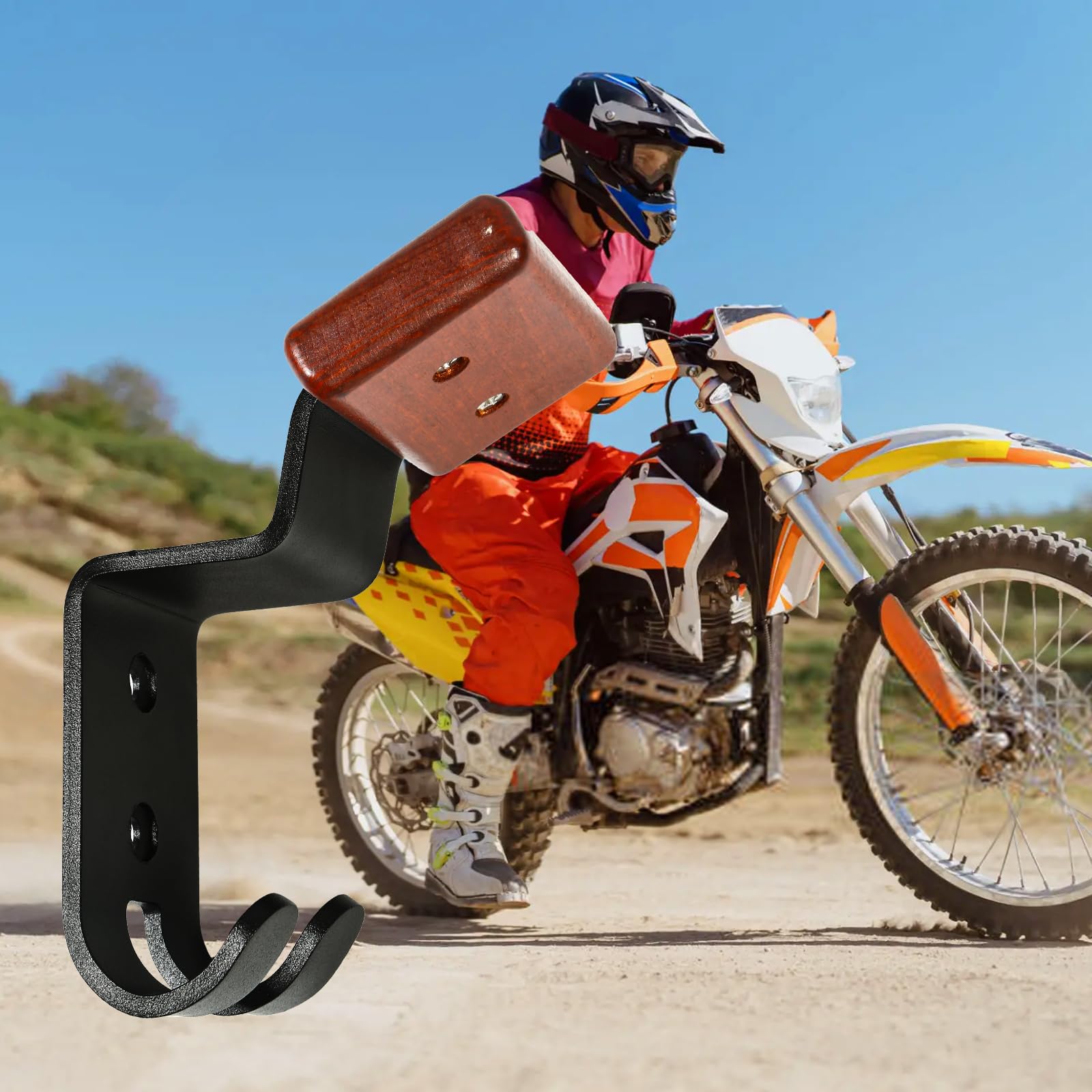 Supporto per casco da moto, ripiano con gancio per appendere casco da moto e giacca da moto