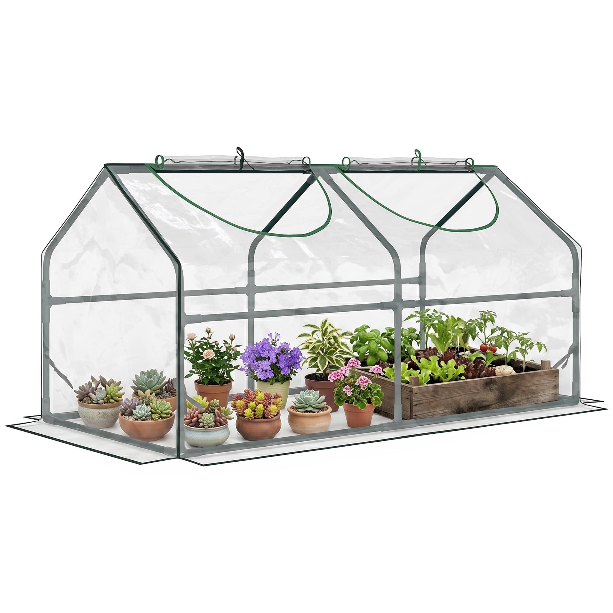 Worth Serra Da Giardino Mini 5 Livelli Con Ruote – 190x68x48 Cm – Copertura In PVC, Telaio Metallico - 2