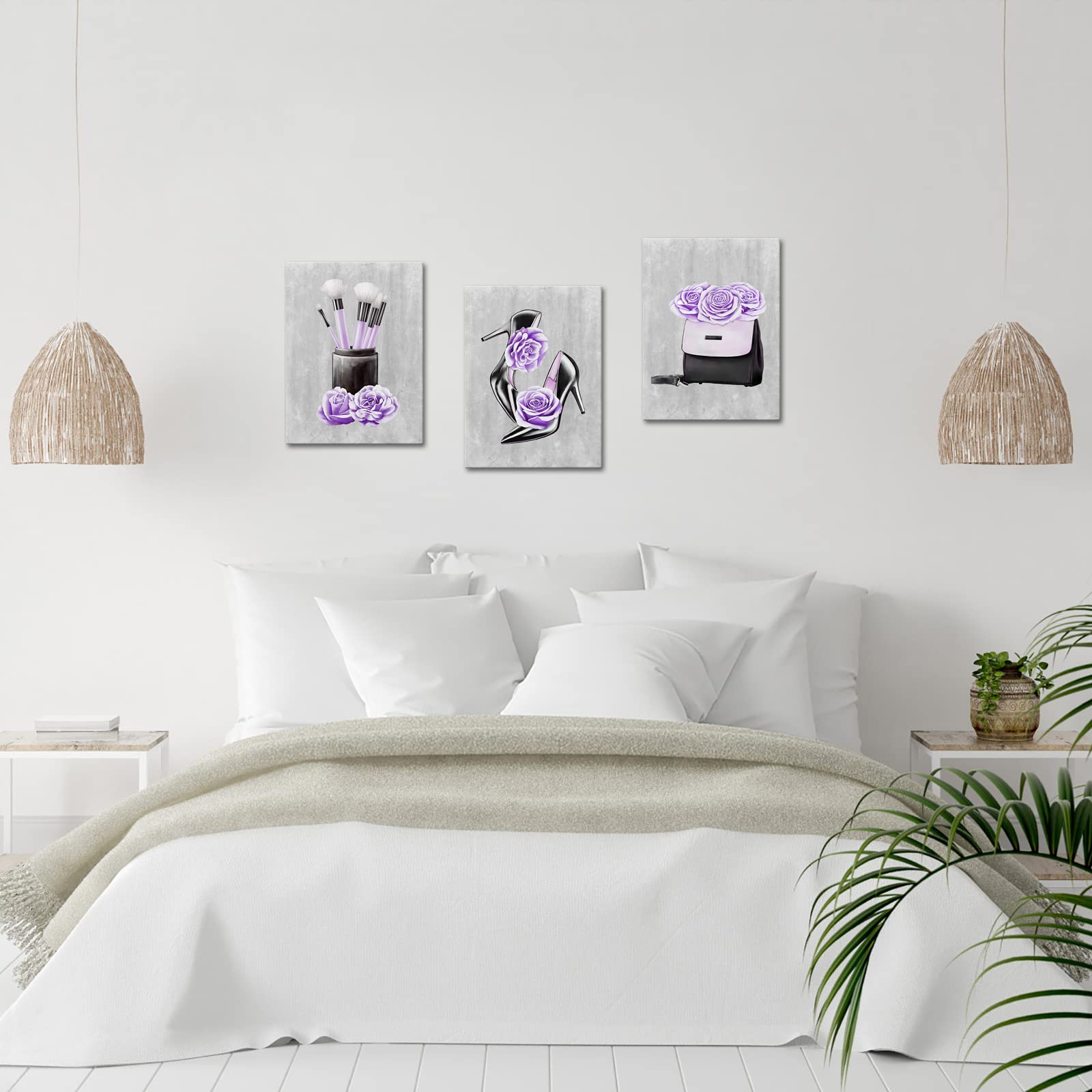 Abstrakte Lilien-Leinwandbilder – Set Mit 3 Bildern Für Wohn- & Schlafzimmer