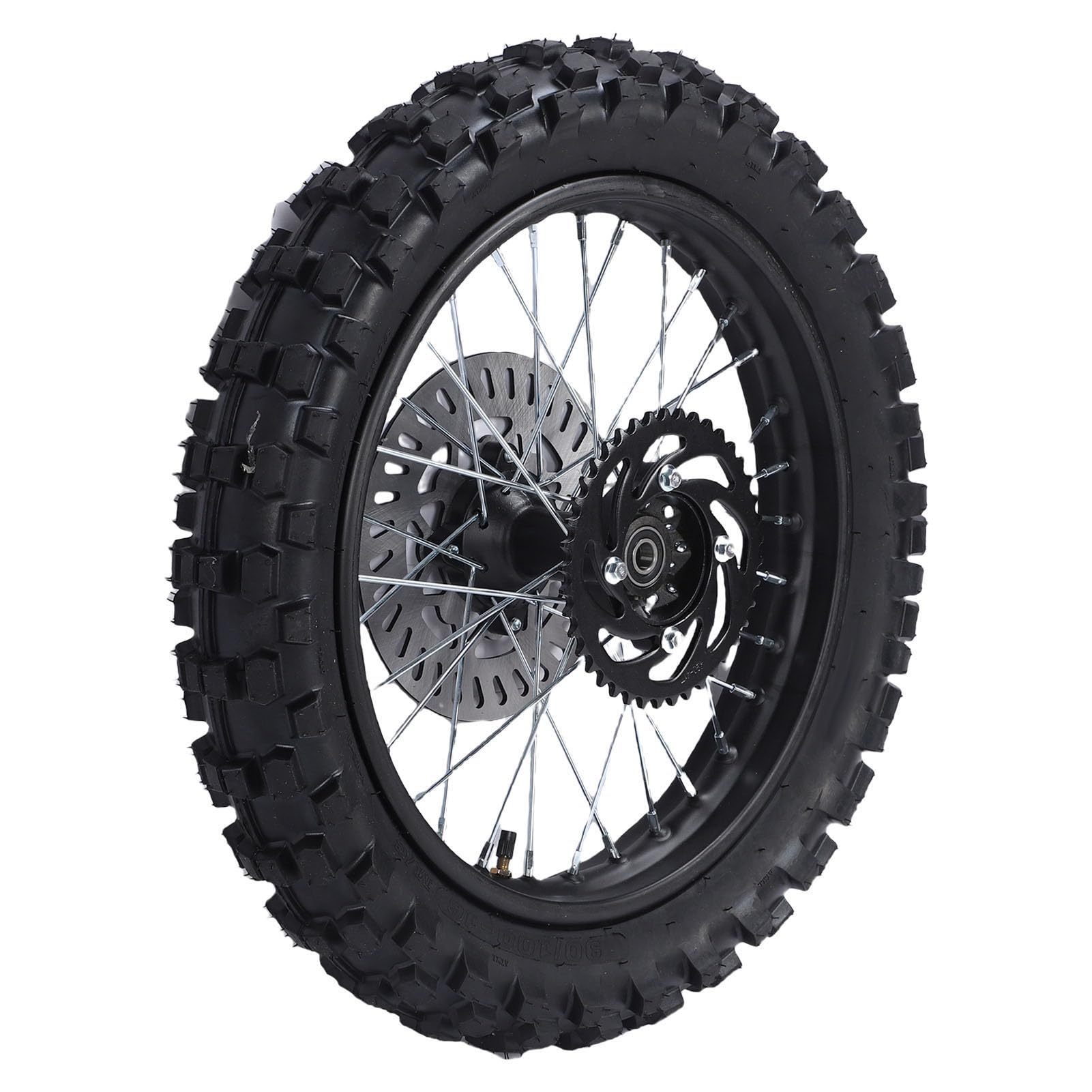 Tbest Neumático de Rueda Trasera para Bicicleta de Cross, Conjunto de Llanta de Piñón de 16 Pulgadas, 90/100, Eje de 15mm, 420, 41T, para Bicicletas Todoterreno Thumpstar SUNL