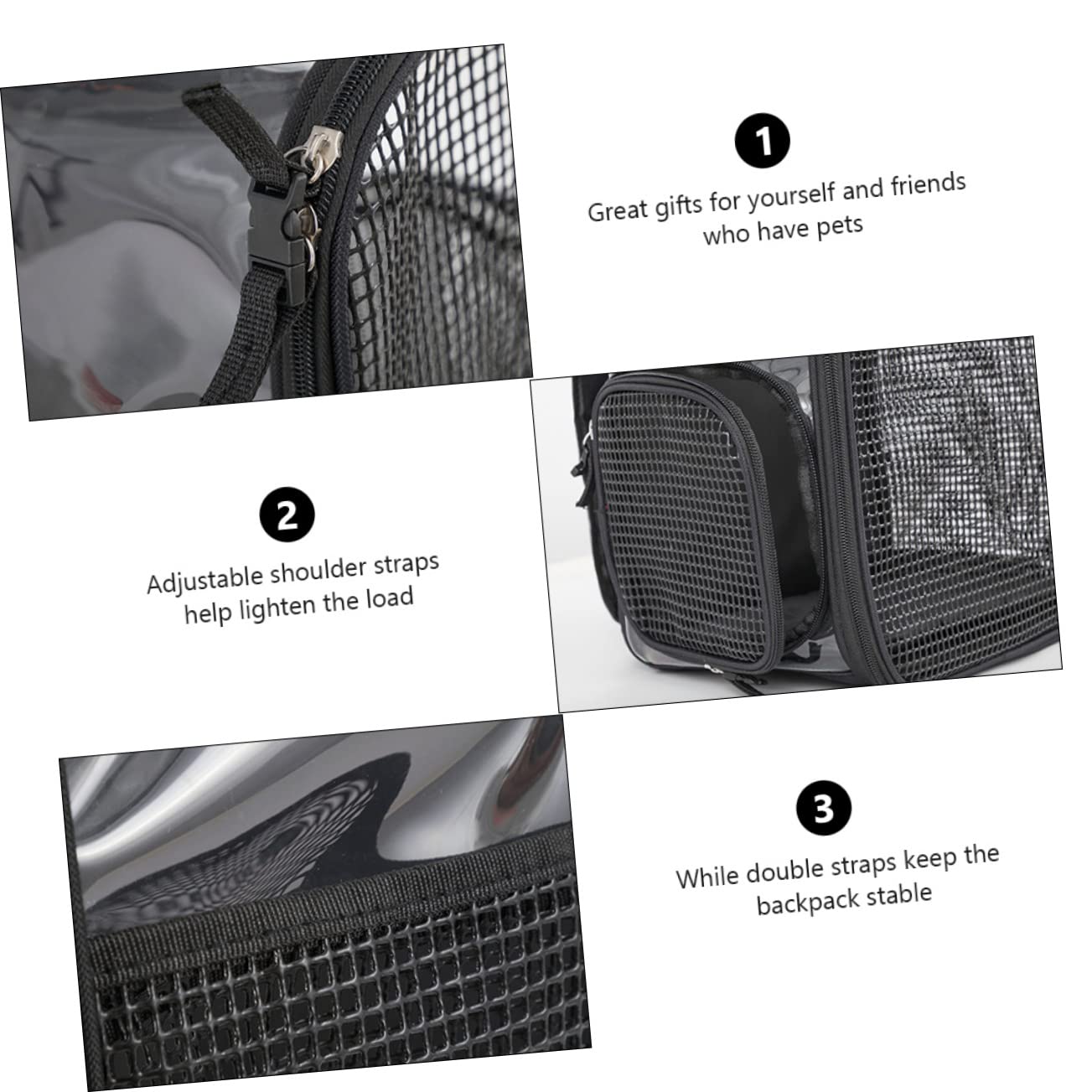 ifundom Mochila para Mascotas Transparente Transpirable, Mochila De Viaje De Alta Capacidad, Material Oxford Cómodo, Tamaño Mediano, Adecuado para Excursiones y Viajes, Especialmente para Gatos