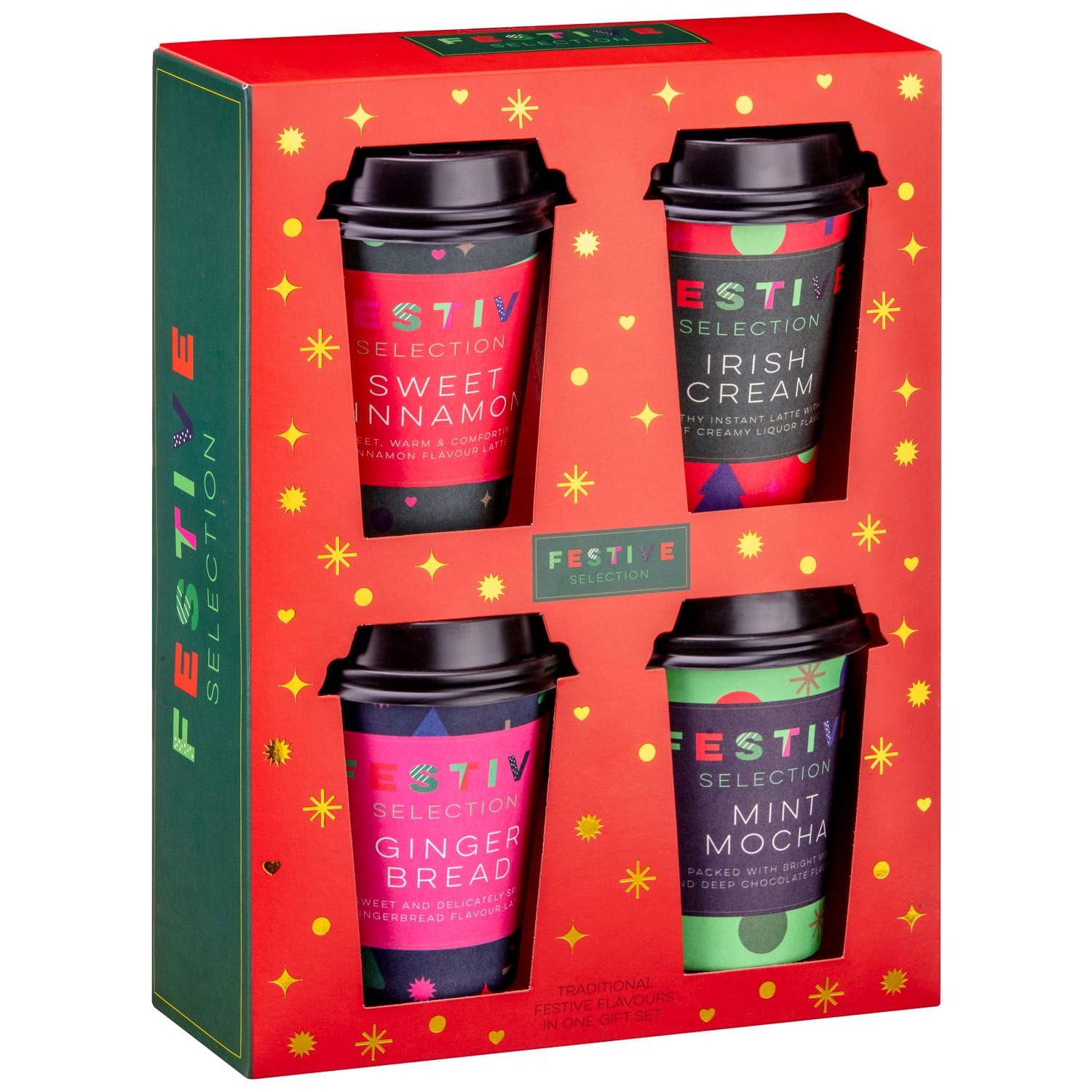 Festive Coffee Collection Boxed Gift Set Mini Cups Instant Coffee 4 x 22g