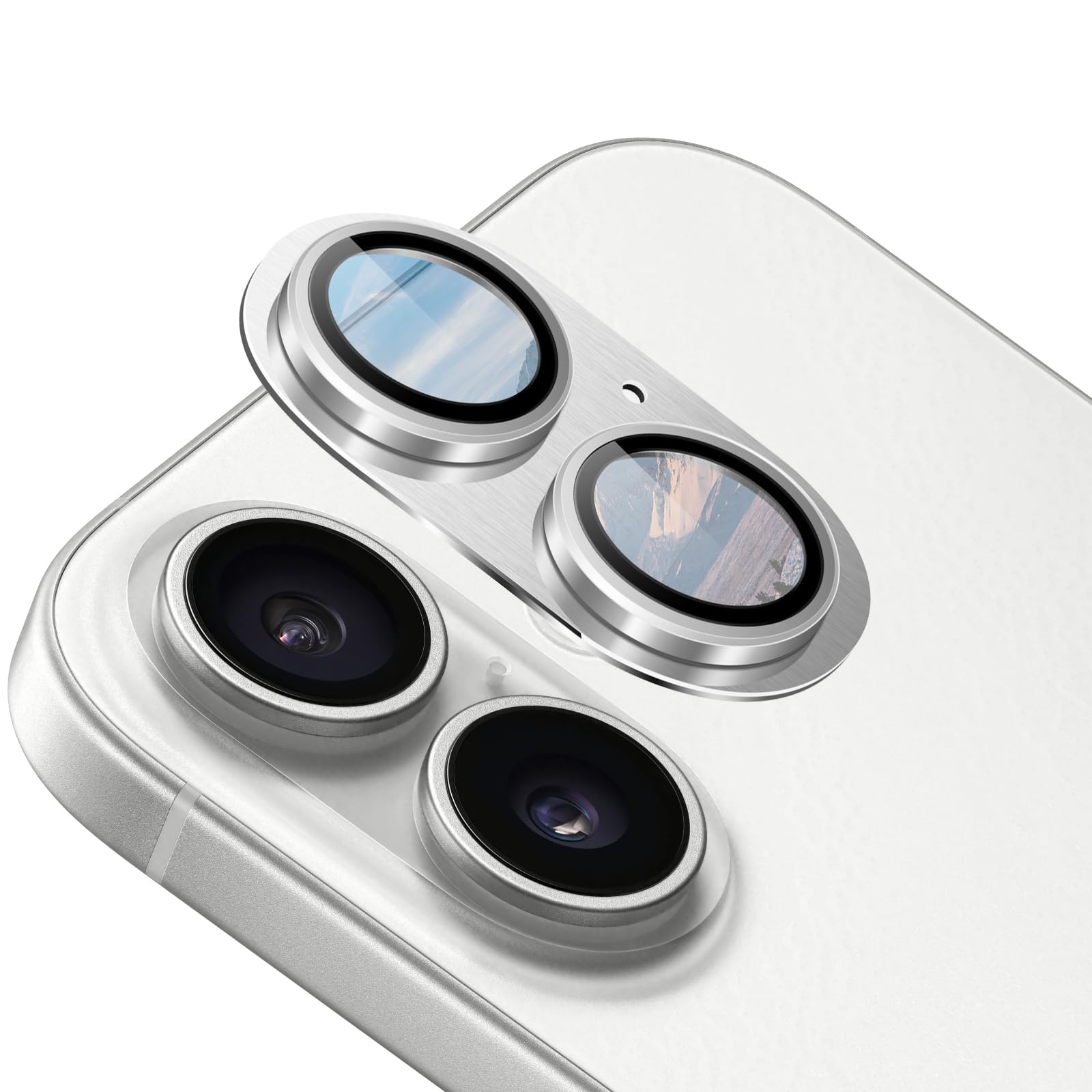 NicMool Protezione Fotocamera per iPhone 16/iPhone 16 Plus, Vetro Temperato Obiettivo Posteriore, Lega di Alluminio Pellicola Protettiva Fotocamera per iPhone 16/iPhone 16 Plus - Argento