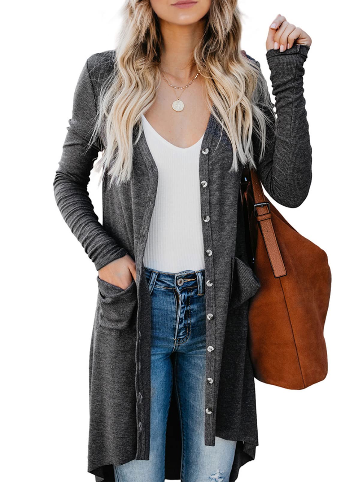 Dokotoo Womens 2023 Fashion Casual Open Front Printed Cardigans Sweaters Thin Coats Jackets Outerwear