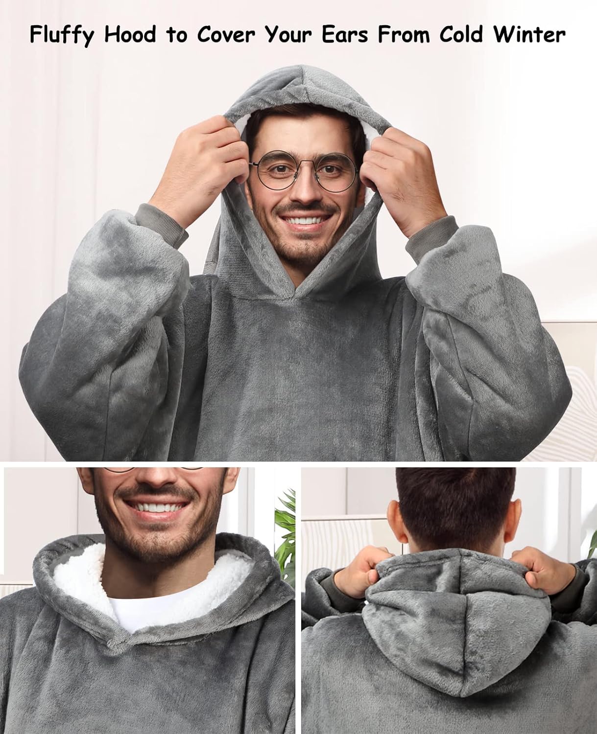 Uplayteck Hoodie Blanket for Women Men Extra Long Oversized oodie