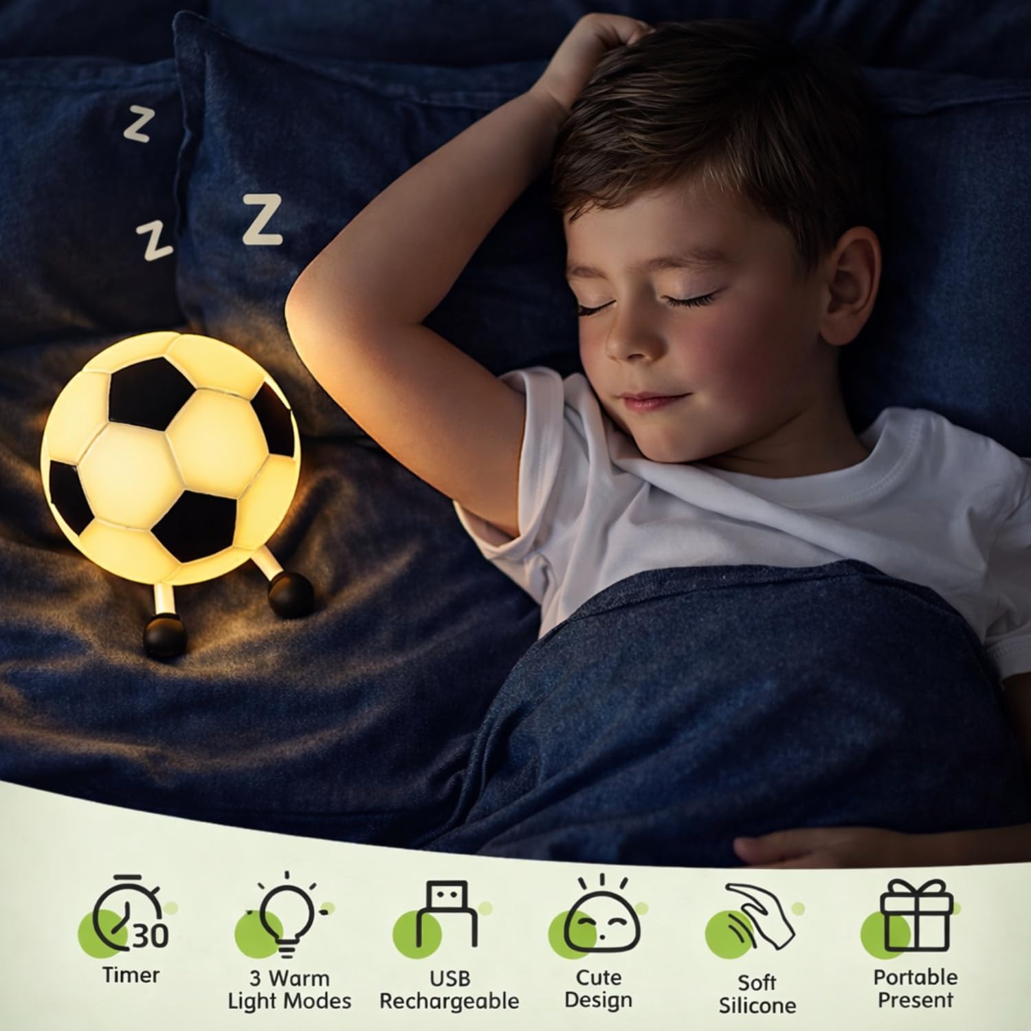 Light-Up Football Toy - 7 Colors, USB Rechargeable -7