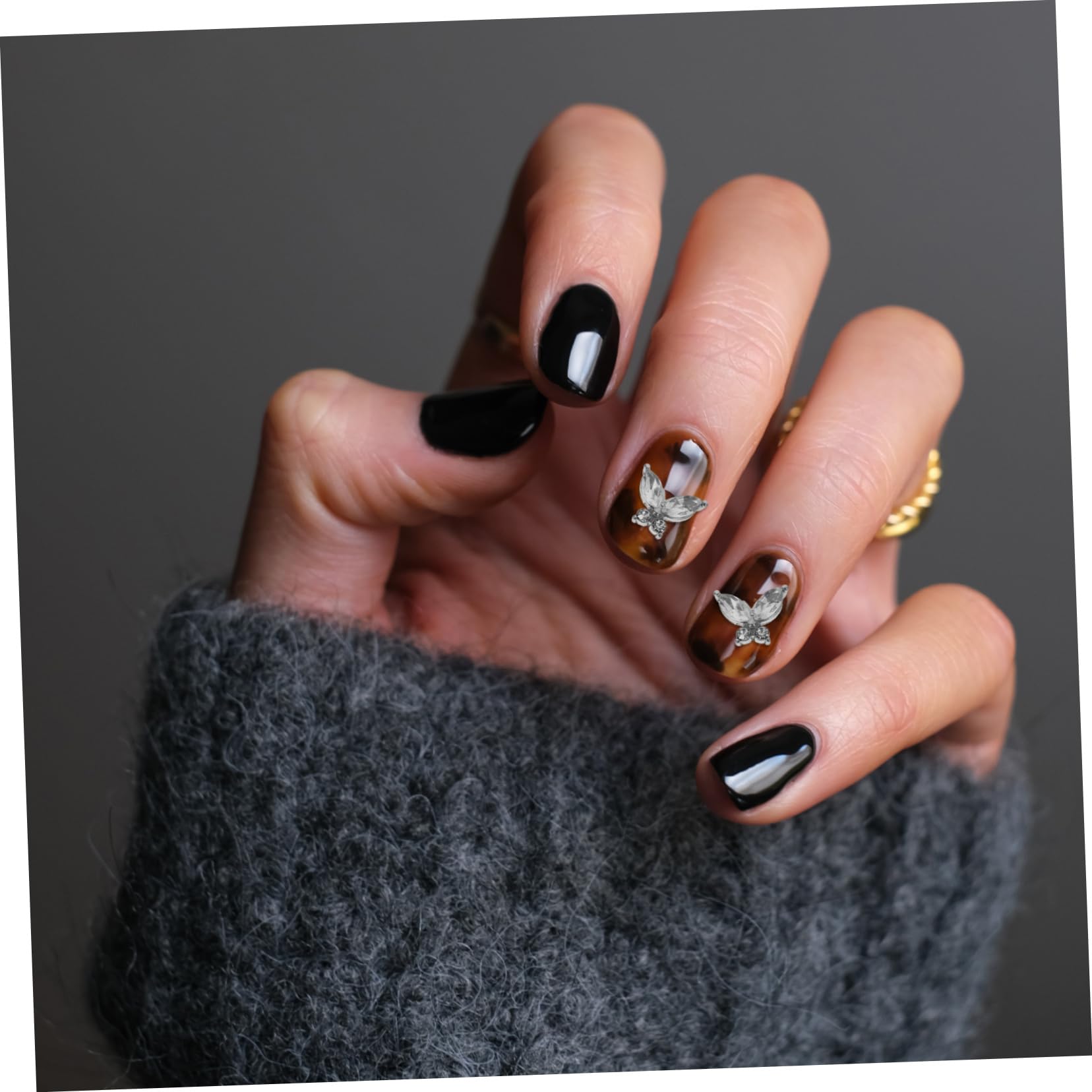 80 piezas Nail Art Accesorios Clavos Colgante Arte de Uñas Pequeñas Piedras de Arte de Uñas Piedras de Manicura Accesorios de Navidad para Uñas Colgantes de Navidad