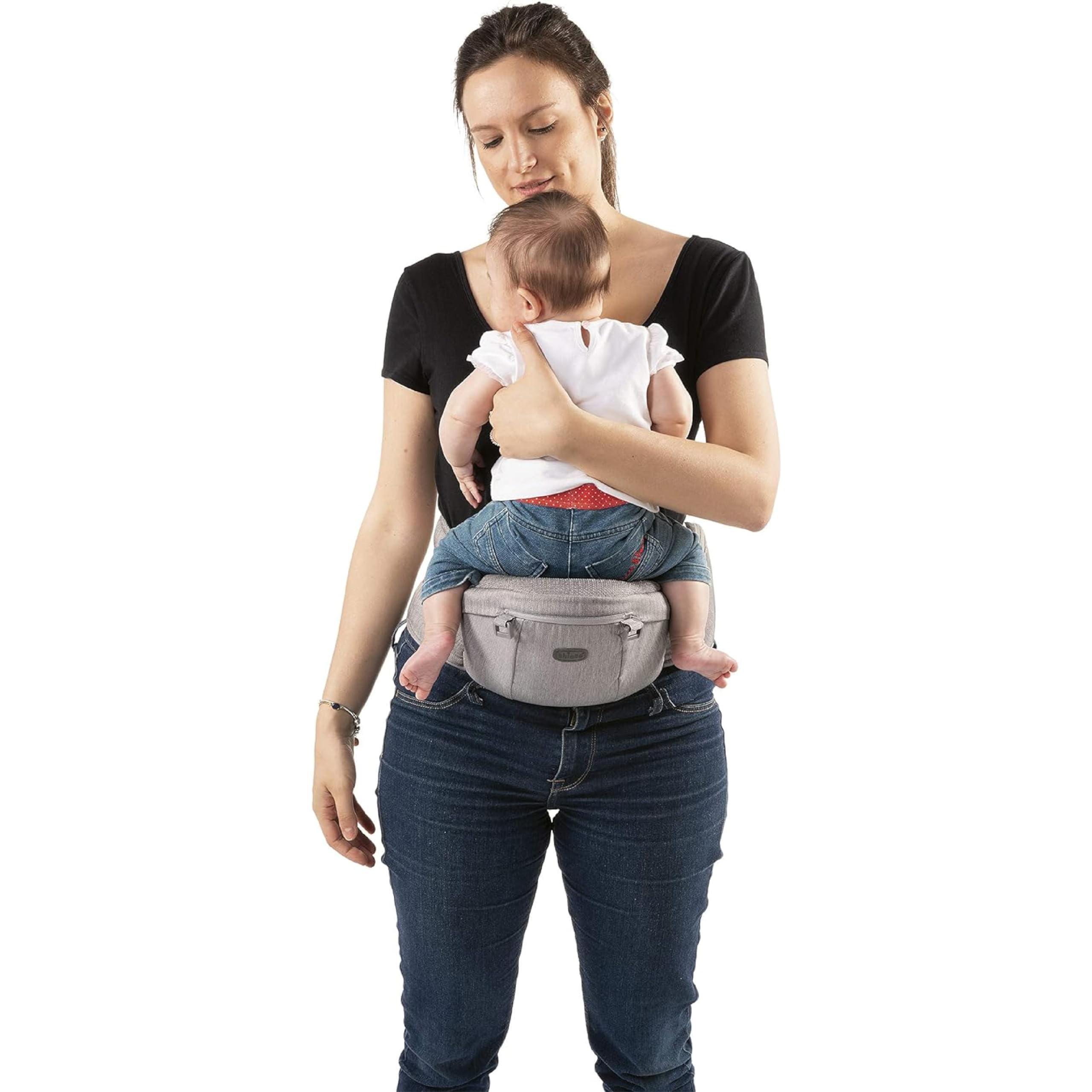 Chicco Babytrage Hip Seat, 3-in-1 ergonomische und multifunktionale Babytrage mit abnehmbaren und separat nutzbarer Hüftsitzbasis, beige