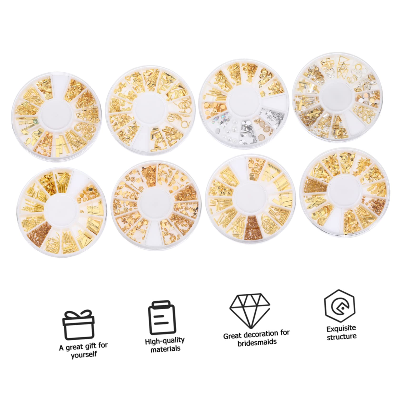 3 Set Decorazioni Per Unghie Con Nail Art Brillanti E Colorati Per Creazioni Diy E Manicure 8 Scatole*3