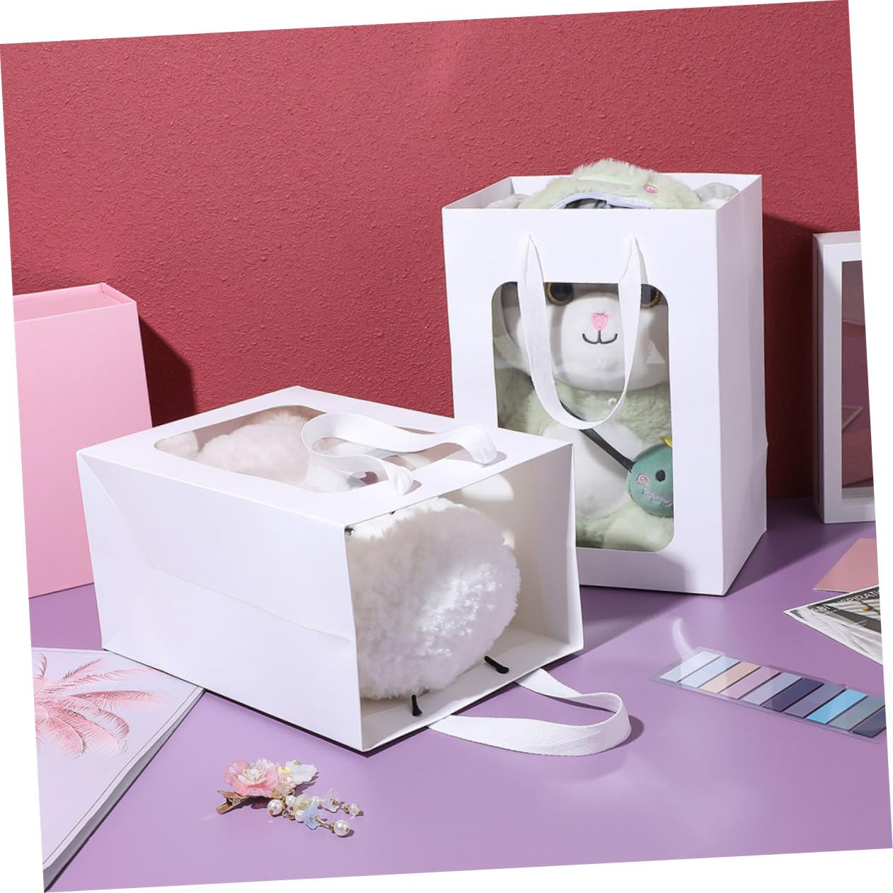 Geschenktüten mit Fenster 25 Stück aus Papier Weiß