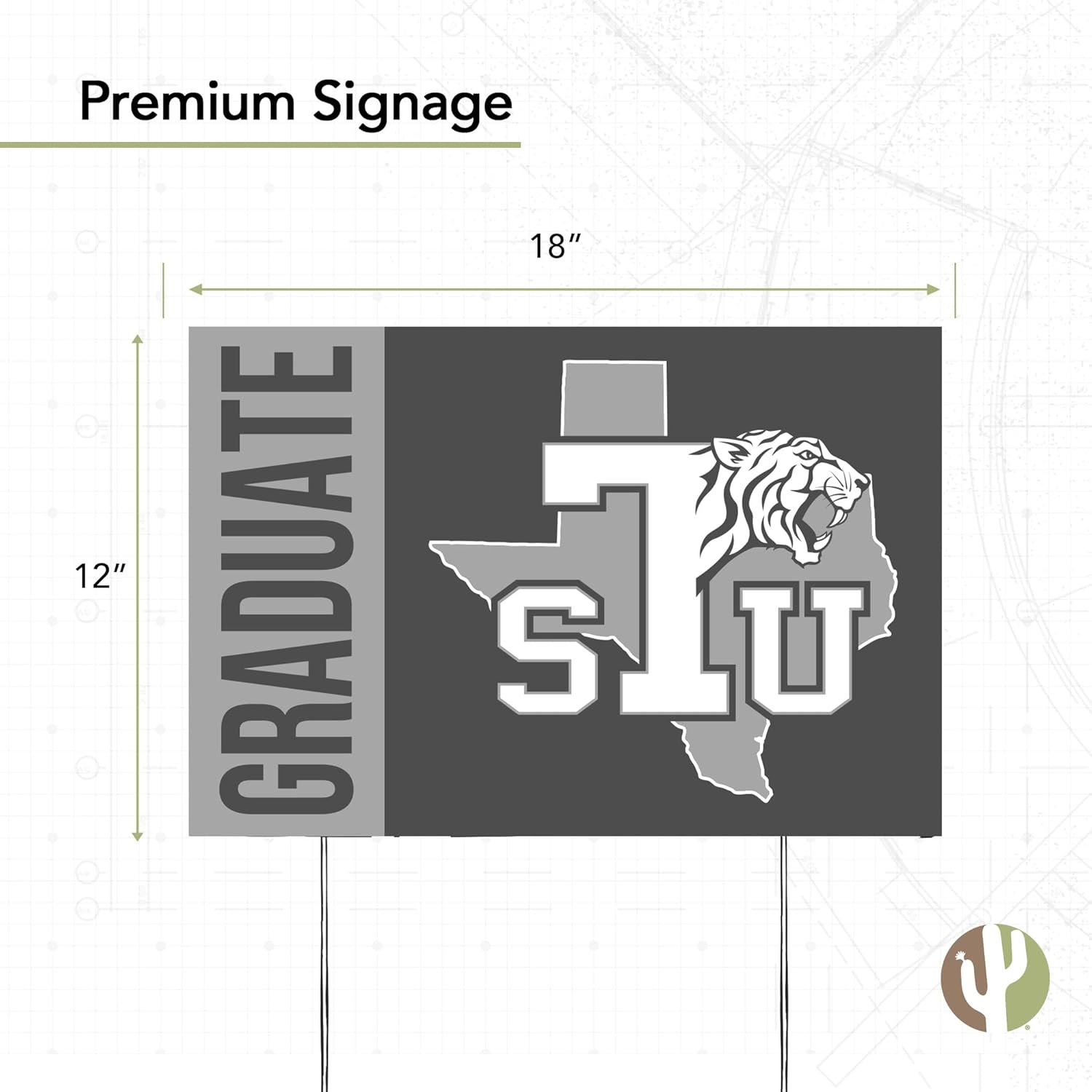 Texas Southern University Graduating Graduate Sign House 12 Inches x 18 Inches With Stakes (Grad Sign 3)