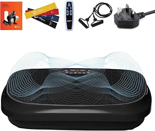 Lifepro Waver Mini Vibration Plate Exercise Machine with Remote & Bands - Compact Whole Body Vibrating Plate for Lymphatic Drainage & Muscle Toning - Shake Machine with 99 Speed Levels & 10 Presets