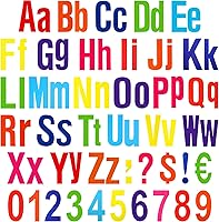 Vista 10 de 134 letras coloridas del alfabeto de 5 pulgadas, letras del alfabeto y recortes de puntuación para tablero de anuncios, juego de pared para tablero