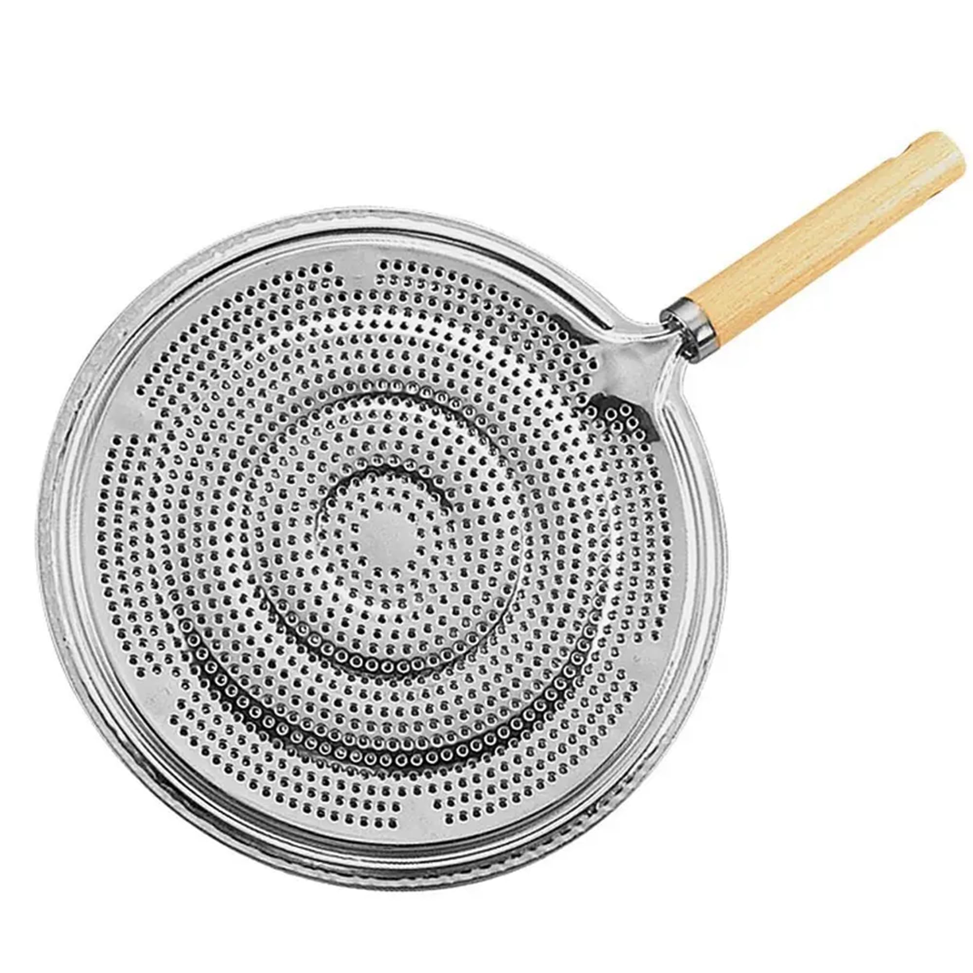 IDEAL PRIME Heavy Duty Stainless Steel Heat Diffuser Roti Jali Roaster with Heat Resistance Wooden Handle Steel Papad Jali Barbeque Item Kitchen Tool Pack of 1 4
