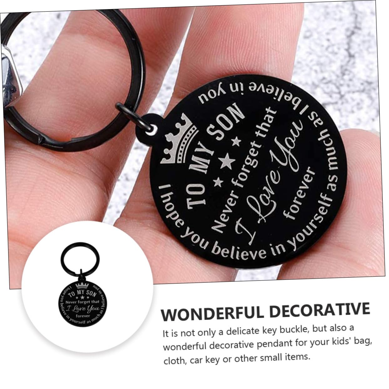 Beavorty Custom Keychain for Son Dad's Special Present Boys Keychain Stainless Steel