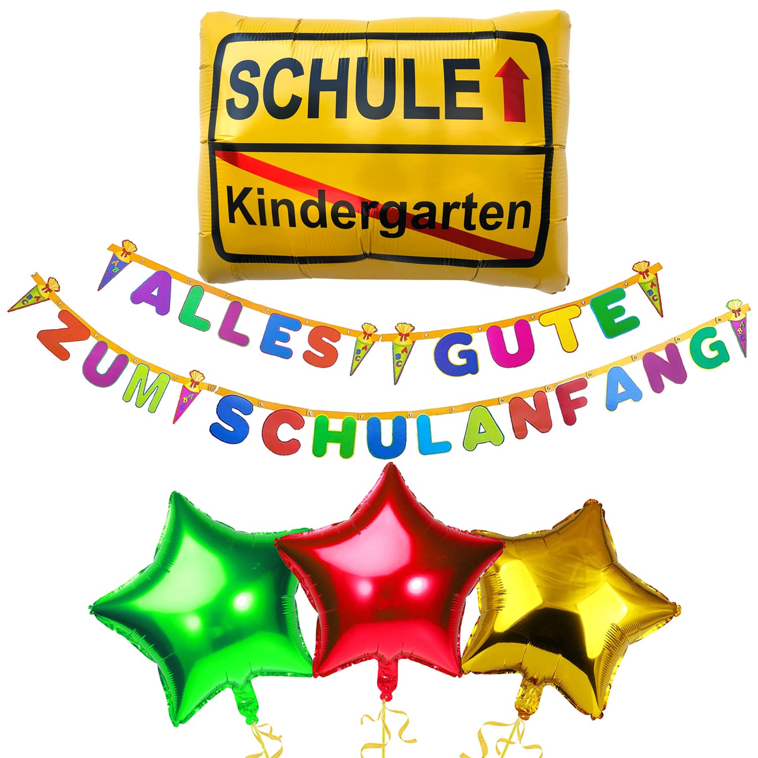 Fesnova Einschulung Banner 300x50cm - Alles Gute Zum Schulanfang Dekoration