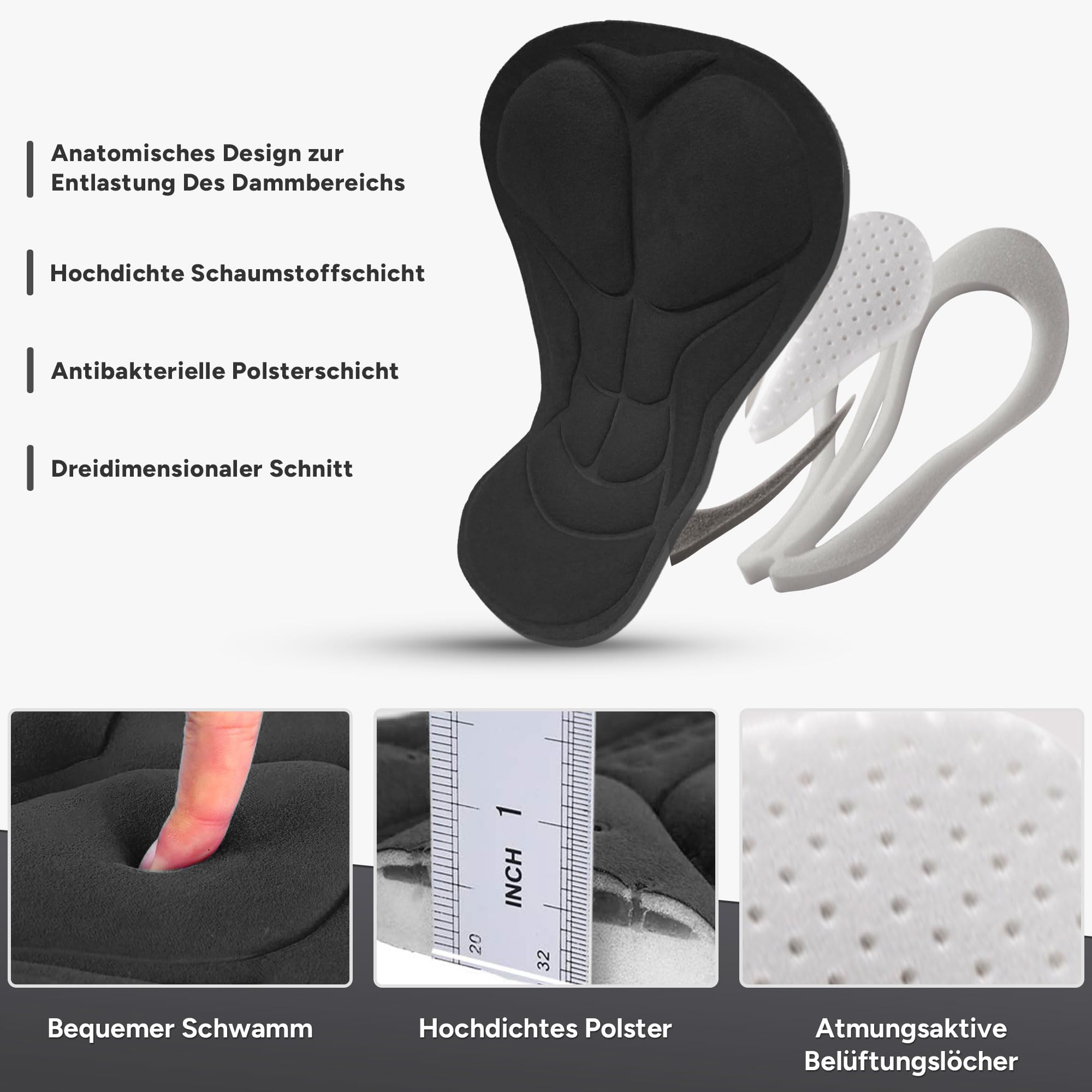FDX Bib Shorts Herren Kurz 3D Gel Polster mit Mesh Träger | Silikon Beinabschlüsse Atmungsaktives Material Ergonomische Passform für Rennrad MTB Gravel Touren und Training