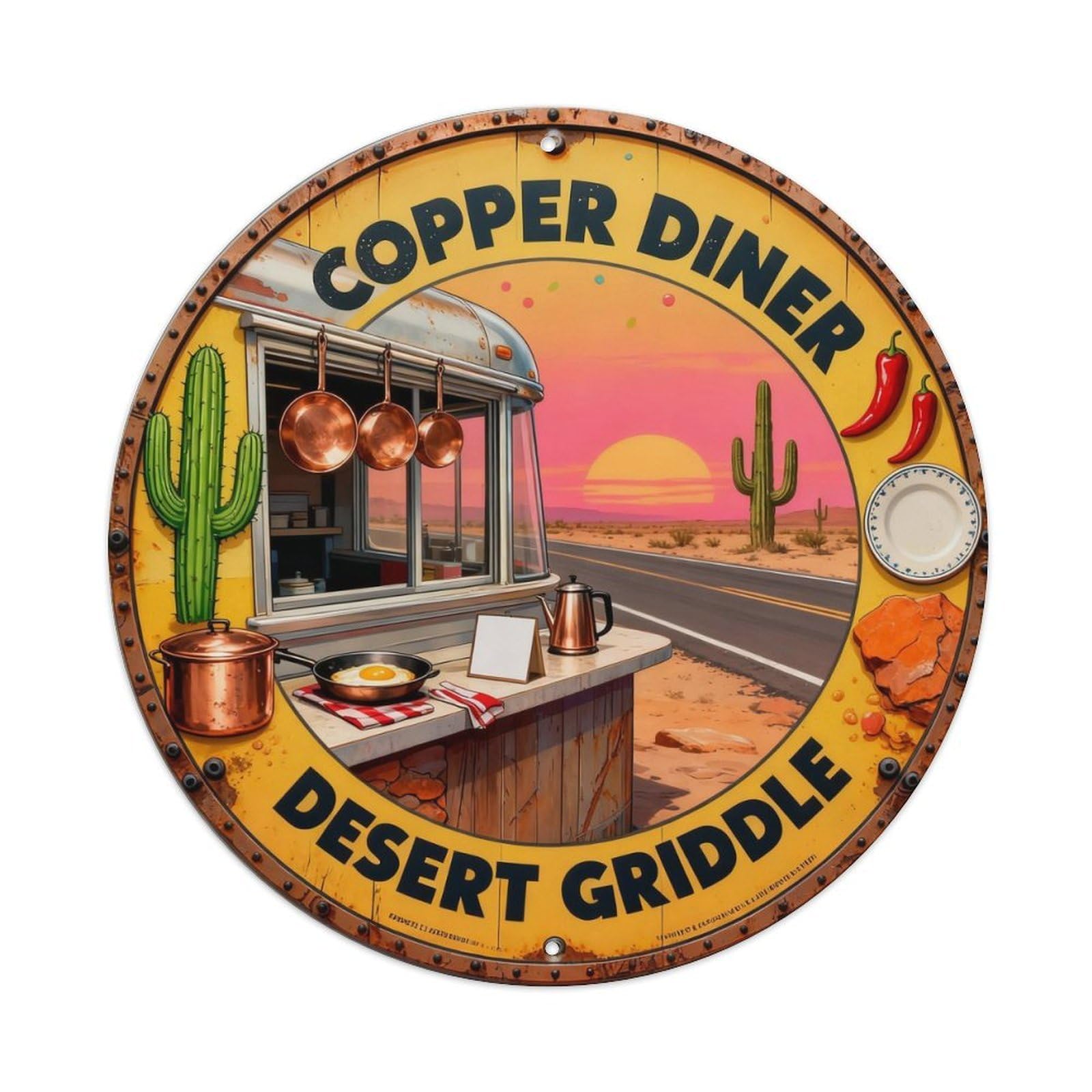 Copper Diner Sign Metal Tin Sign Plaque