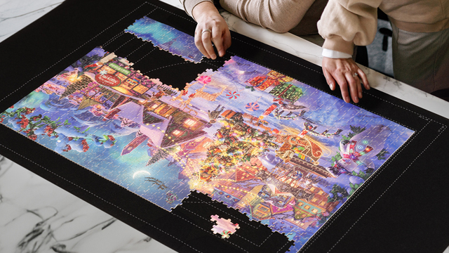 Amazon.com: Lavievert 1500 Piece Jigsaw Puzzle Mat Roll Up with