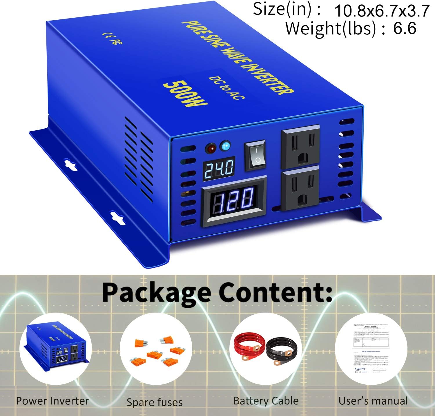 🔥 Crazy Deals XYZ INVT 300 watt Pure Sine Wave Inverter Peak 600W Car Power Inverter 12v to 110v 120v with Cigarette Lighter (300w12v) 🛒 Crazy Deals XYZ INVT 300 watt Pure Sine Wave Inverter Peak 600W Car Power Inverter 12v to 110v 120v with Cigarette Lighter (300w12v)