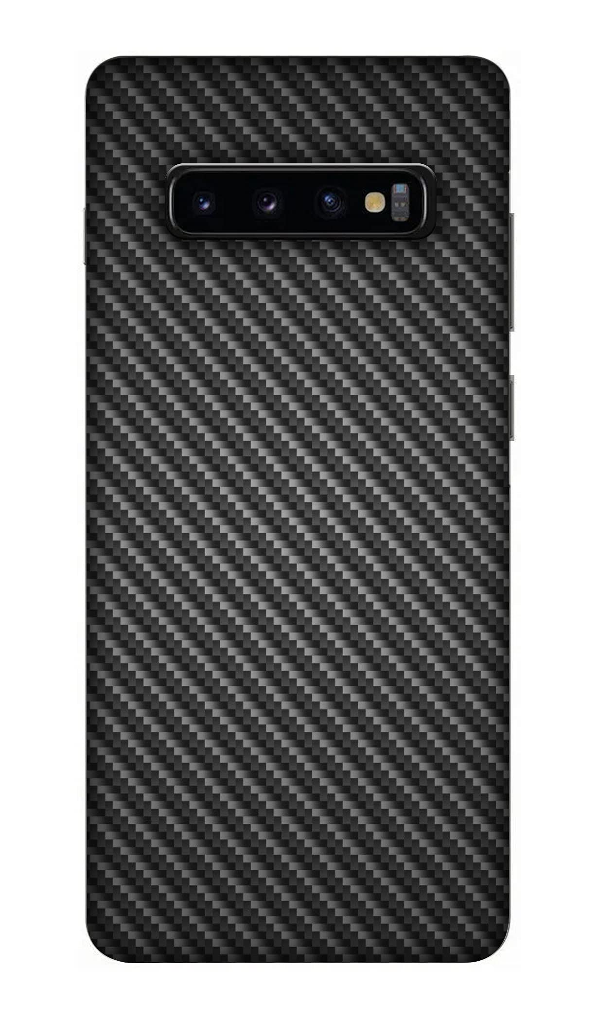 GYC Carbon Fiber Back Panel Compatible for Samsung Galaxy S10 Plus Full Back Coverage Edge to Edge (Black)