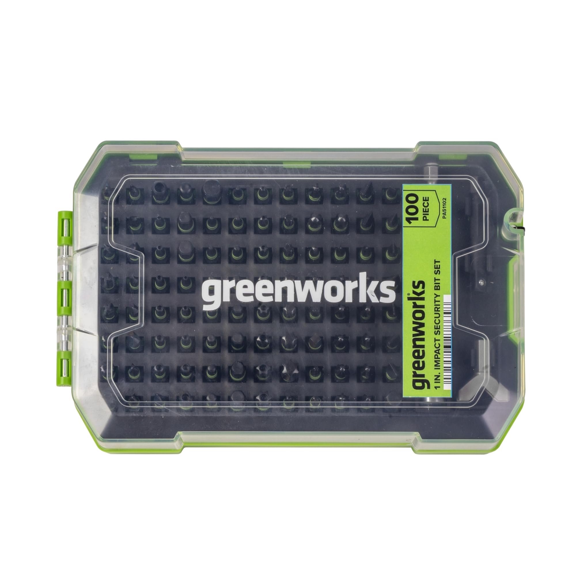 Greenworks Pro PA51102A1 - Set di punte di sicurezza a impatto, 100 pezzi