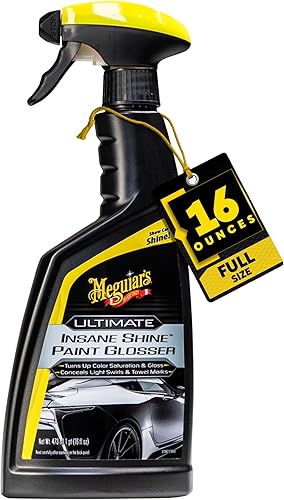 Meguiar's Ultimate Insane Shine - Brillo de pintura, fácil de usar en aerosol y limpiar el producto para minimizar los remolinos y mejorar la