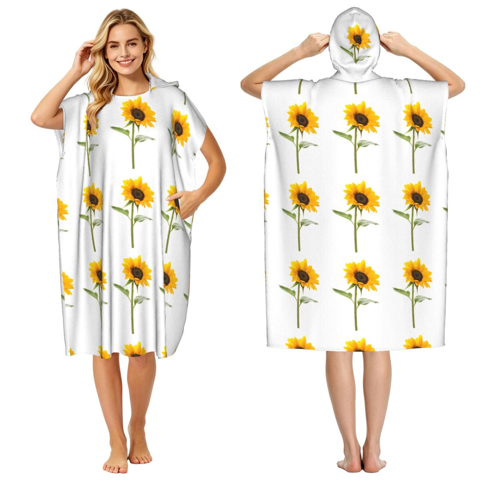 Poncho à capuche microfibre femme et homme absorbant pour session de surf et bain