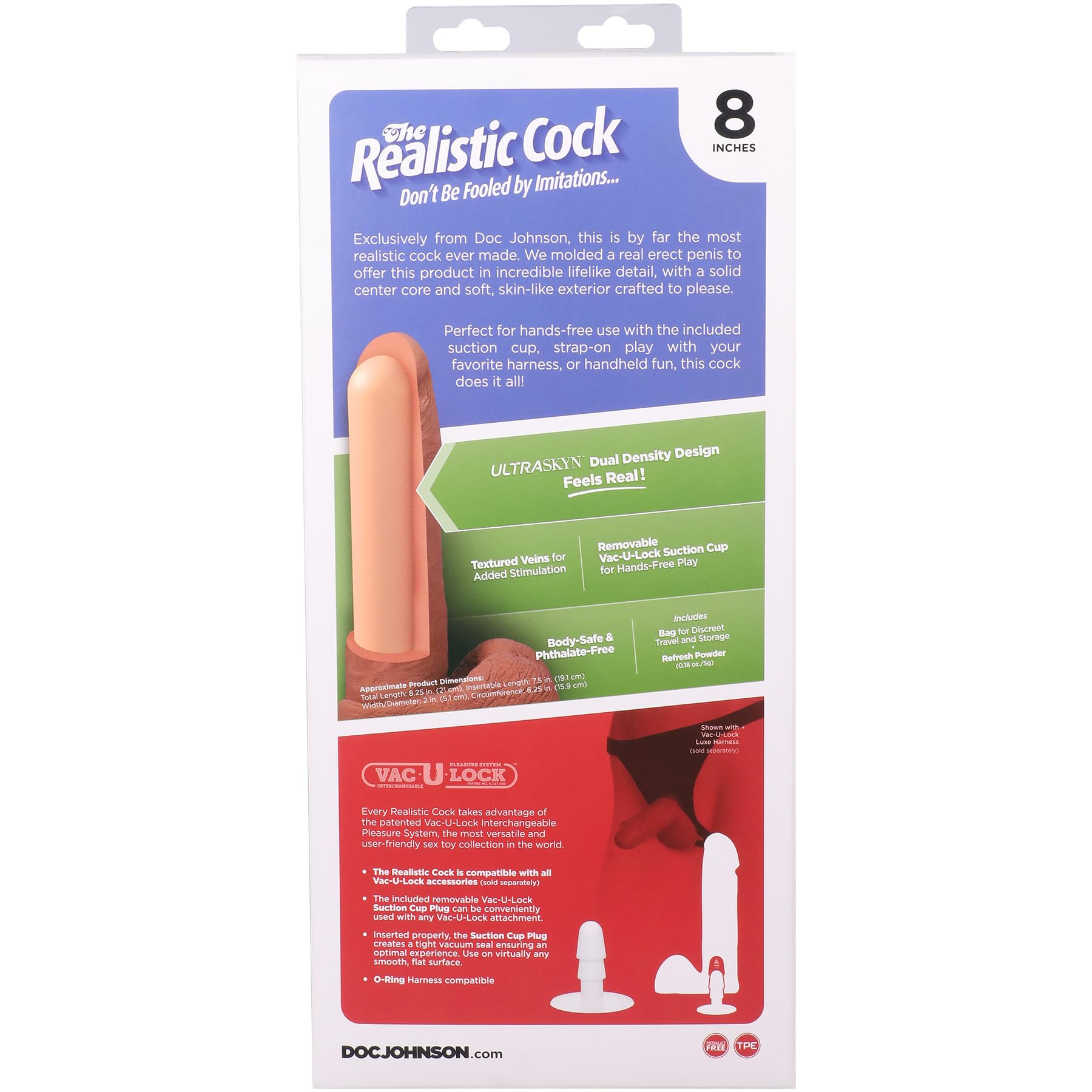 Signature Cocks - Seth Gamble 8 Inch ULTRASKYN Cock With Vac-U-Lock Suction Cup