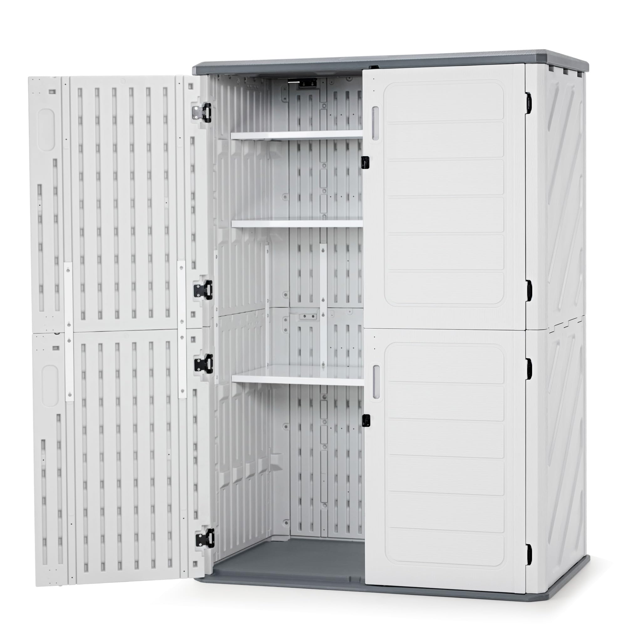 Amazon.com : Macrout 50 Cu.Ft Plastic Outdoor Storage Cabinet with