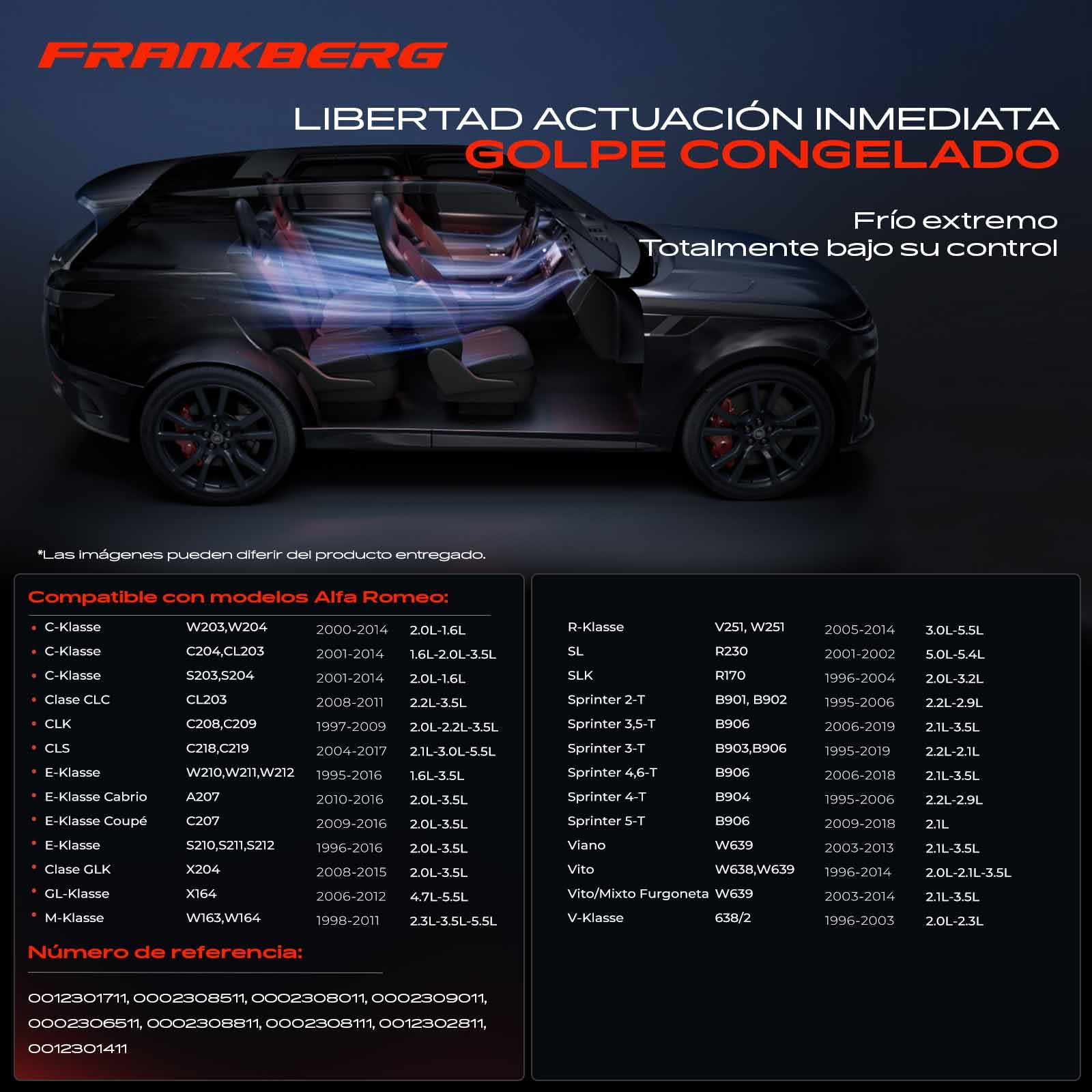 Frankberg Compresor de aire acondicionado con embrague Compatible con Clase E W210 W211 W212 SLK R170 Clase C W203 CLK C208 C209 CLS C218 C219 Replace# 0002306511incl. aceite premezclado