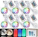6PCS RGB LED Lamp Kit 001 for Bambu Lab P1S/P2S/X1C/X1E/X2D/H2D/H2C/H2S/A1/A1 mini Makerworld 3D Printed, Power Off Color Storage with Remote Control, DIY Hardware Model Spare Parts