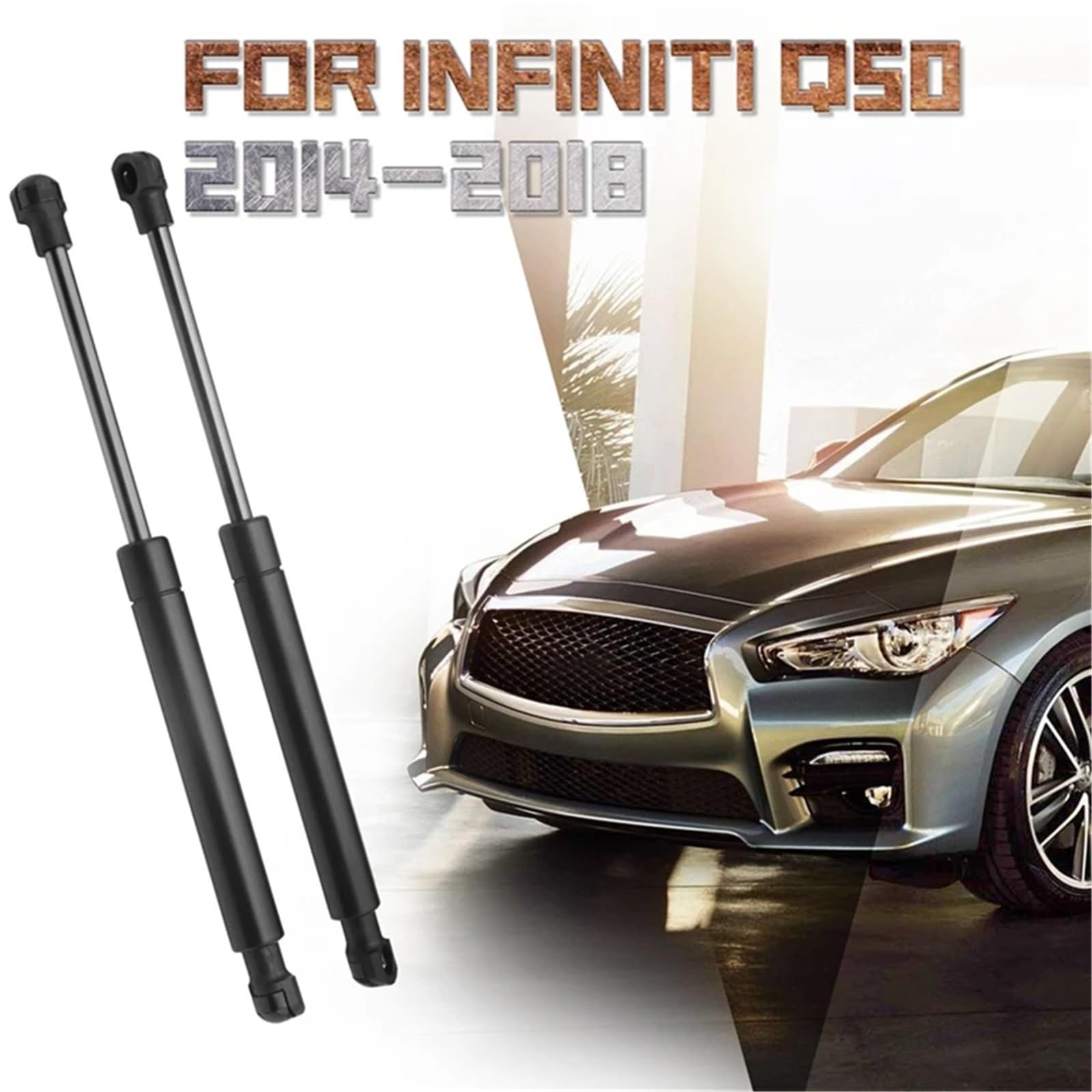 wspornik do podnoszenia sprężyny gazowej 2 szt. tylnych wsporników klapy bagażnika, amortyzatorów i podpórek do, pasujących INFINITI Q50 bez spojlera 2014-2018