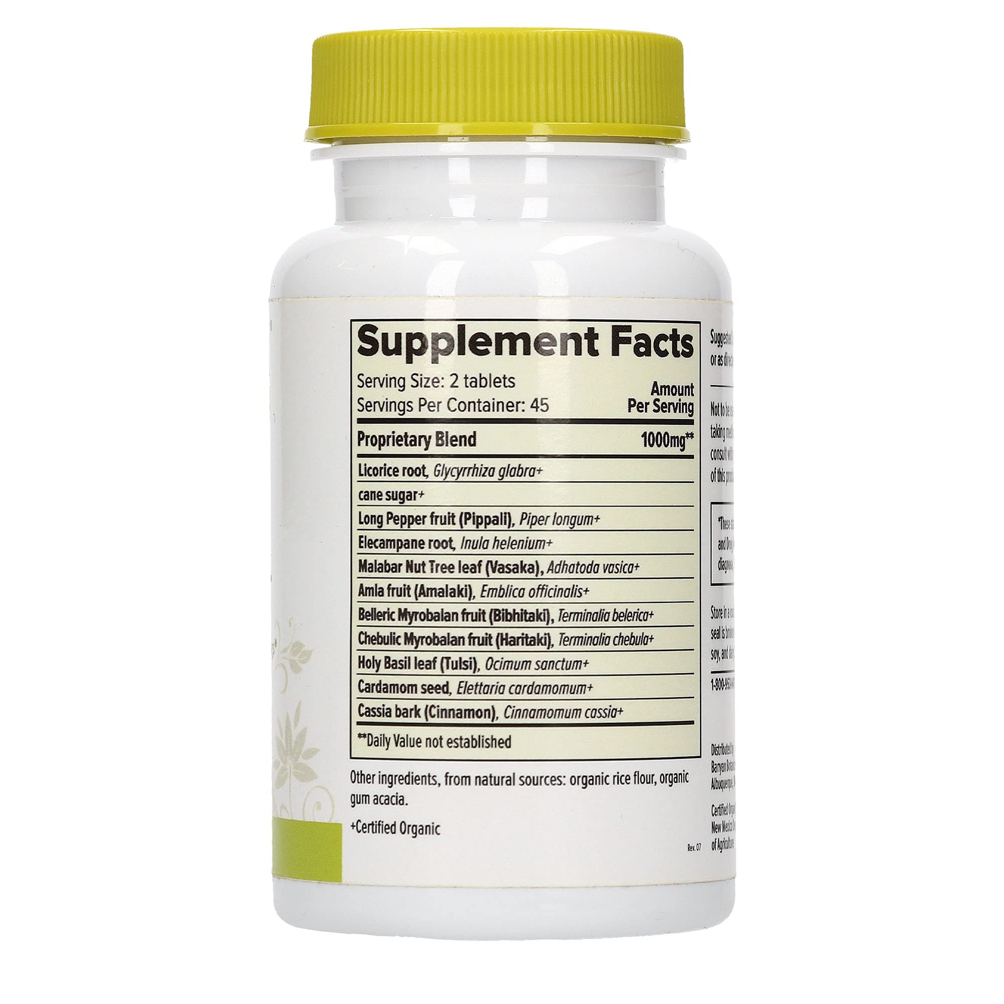 Buy Banyan Botanicals Lung Formula Organic Herbal Tablet with