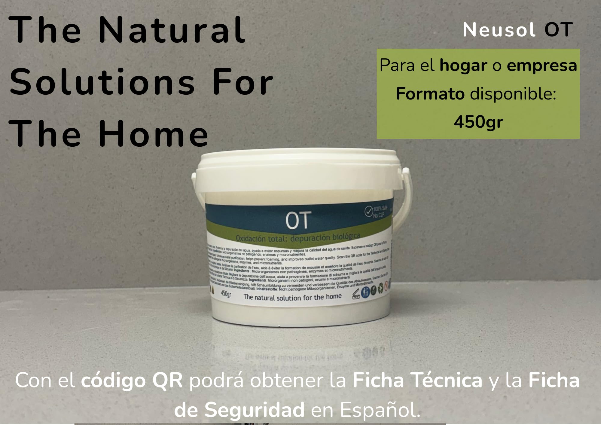 OT - Activador biológico para Depuradora Biológica o de Oxidación Total Reduce fangos espumas olores Mejora Calidad del Agua de Salida para riego o Limpieza de Exteriores
