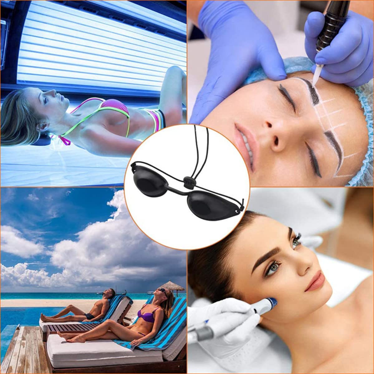 8 Pezzi Occhiali di Protezione Solarium, Occhiali di Protezione UV Occhiali Sicurezza per gli Occhi Occhiali di Protezione Solarium a Infrarossi Affidabili la Terapia della Luce Occhiali
