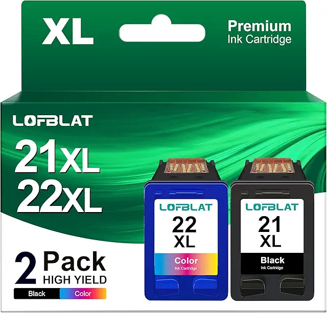 Cartucho HP 21XL y 22XL - 2 Pack Compatible con Impresoras HP DeskJet y OfficeJet