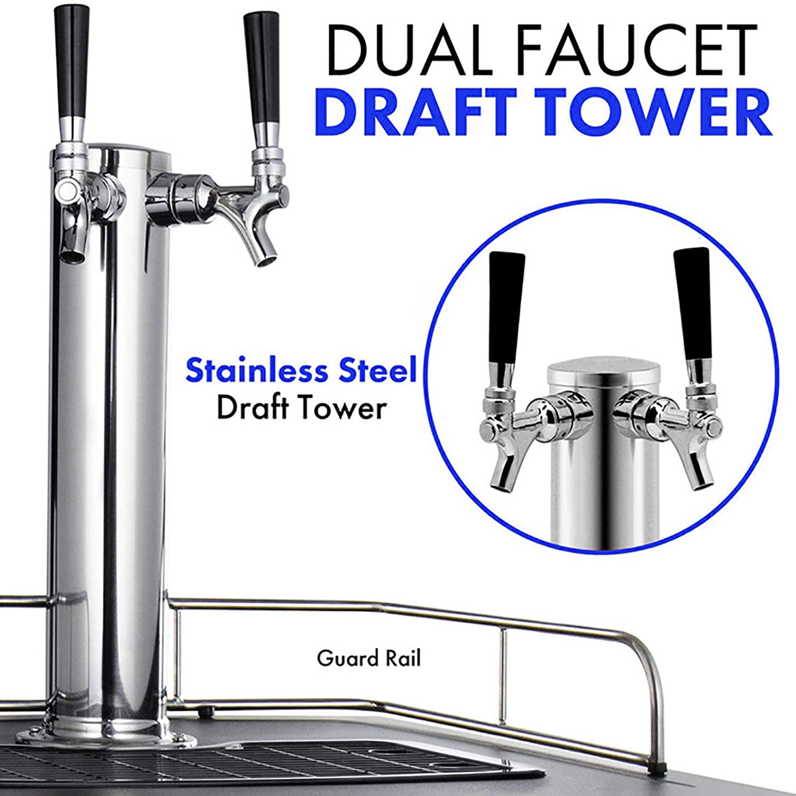 Kehtu Double-Head Beer Machine, 163l Commercial Draft Beer Machine Mini Refrigerator, Temperature Range: 32-75.2°F/0-24°C, Adjustable Flow Rate, Suitable For Home, Bar Or Barbecue Use on Fridge.com - View 5